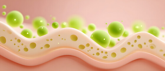 Illustration of serum penetrating skin cell layers