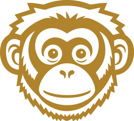 Monkey face cartoon icon vector 