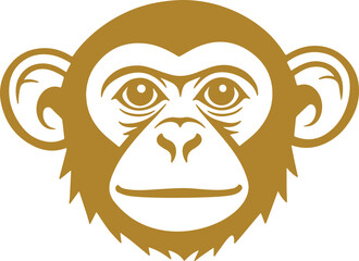 Monkey face cartoon icon vector 