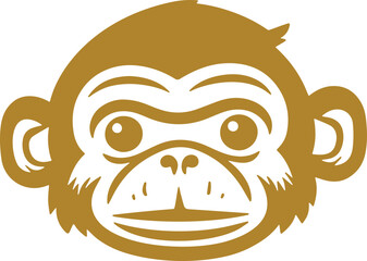 Monkey face cartoon icon vector 