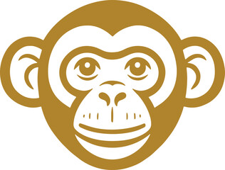Monkey face cartoon icon vector 