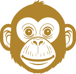 Monkey face cartoon icon vector 