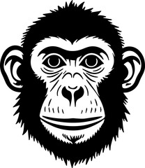 Monkey face cartoon icon vector 