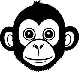 Monkey face cartoon icon vector 