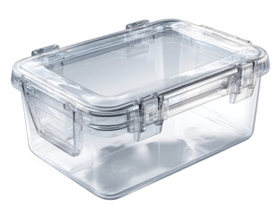 Clear plastic food storage container with a snap-on lid
