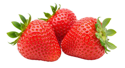 Isolated Fresh Strawberries Trio