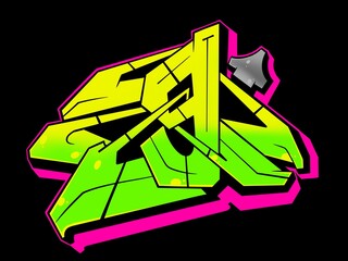 graffiti g, illustration of alphabet g with cool wildstyle graffiti pattern with bright colors