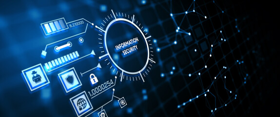 Obraz premium Concept of cyber security, information security and encryption, secure access to personal information, secure Internet access, cybersecurity. 3d illustration