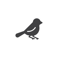 Bird perched solid icon