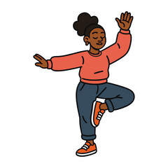 Cartoon yoga pose illustration vector