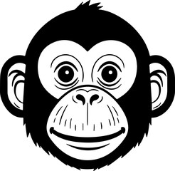 Monkey face cartoon icon vector 