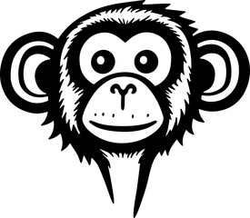 Monkey face cartoon icon vector 