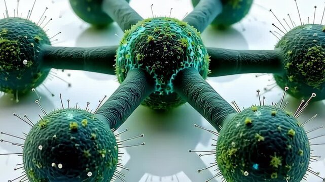 angstrom the camera whizz in, the handbill particle compose of glow molecule bunch throb with galvanising colors of dark and green, contrast aggressively framing angstrom consummate