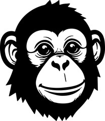 Monkey face cartoon icon vector 