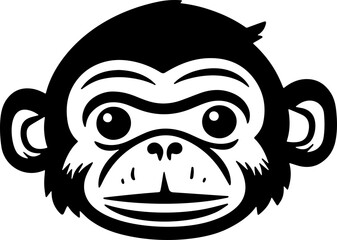 Monkey face cartoon icon vector 
