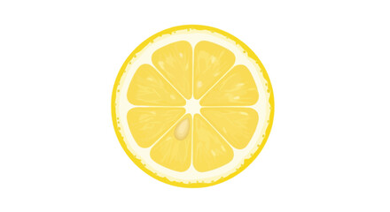 Vibrant citrus slice illustration displaying a juicy lemon half with segments and bright colors suitable for food and beverage visuals