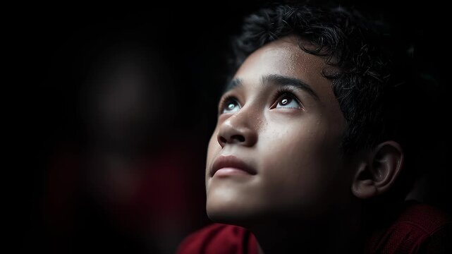 Teenager's Eyes Full of Hope and Yearning for the Future