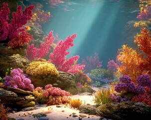 Vibrant Underwater Coral Reef Scene