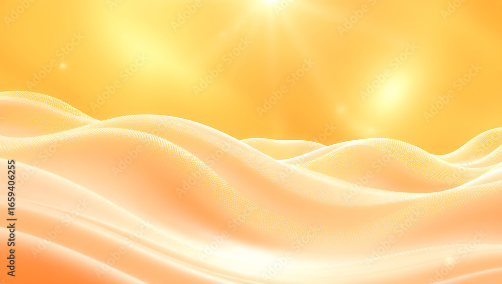 Poster Futuristic abstract wave background with glowing tech elements