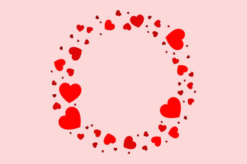 A pink background with red hearts, providing space to write a wish.