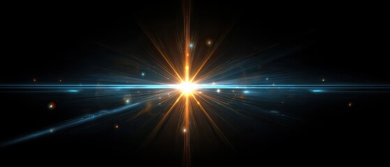 Radiant burst of light with streaks against a dark background