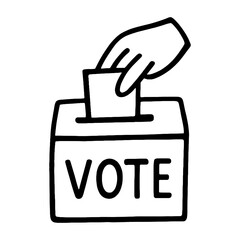 Obraz premium Hand voting ballot box illustration vector