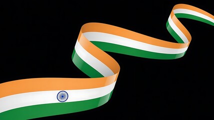 India Flag Ribbon Depicts National Pride and Cultural Identity