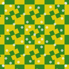 Modern Green Yellow Geometric Seamless Background Design.