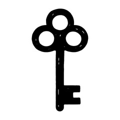 Obraz premium Vintage key silhouette illustration vector
