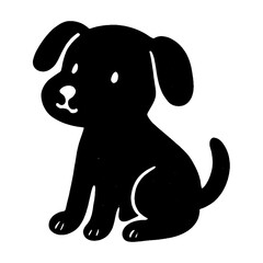 Obraz premium Cute black puppy silhouette illustration vector