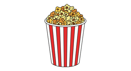 A delightfully tempting container of freshly popped popcorn ready for an evening movie marathon treat snack or an animated feast showing