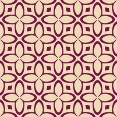 Pink and purple geometric hearts form a seamless pattern, perfect for a romantic Valentine's textile design