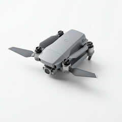 Naklejka premium Gray Drone with Folded Propellers and Integrated Camera System