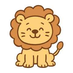 Obraz premium Cute cartoon lion illustration vector