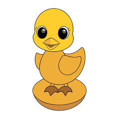 Vector art illustration of a duckling