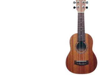 Acoustic ukulele instrument isolated on transparent background