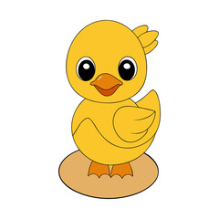 Vector art illustration of a duckling