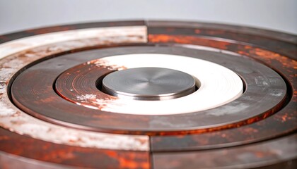 Circular metal sections with contrasting colors