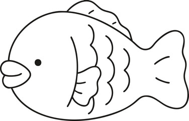 vector illustration of cartoon fish