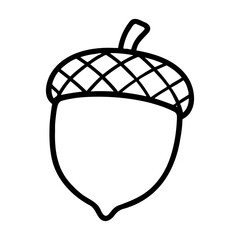 Obraz premium Simple acorn outline illustration vector