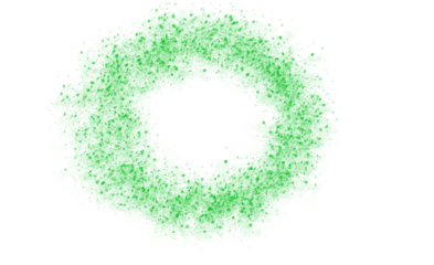 Hand-drawn green dotted circle with paint splatter effect for highlights, scrapbooking, posters, stickers, frames, and creative graphic design projects