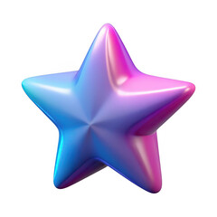 Obraz premium 3d glossy star with gradient colors isolated on transparent background