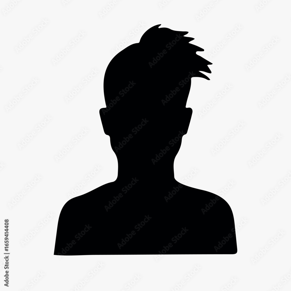 Poster silhouette profile of a person isolated element vector