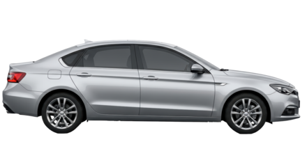 Isolated Silver Sedan Car