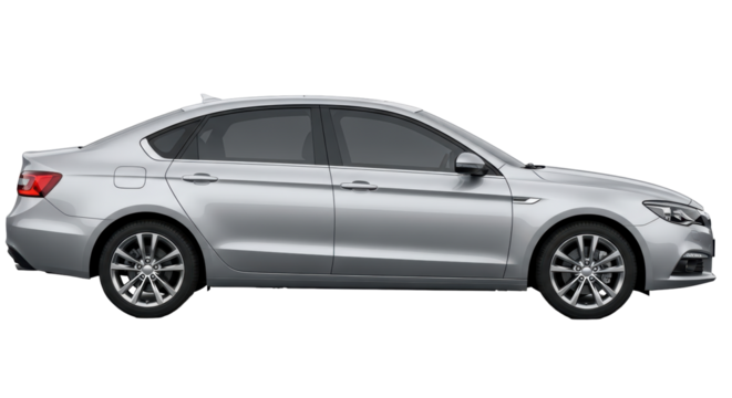 Isolated Silver Sedan Car