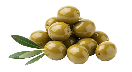 Isolated Green Olives Stack