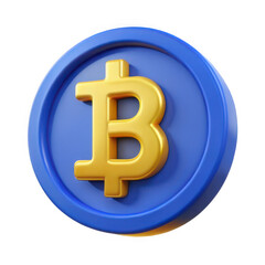 3d bitcoin cryptocurrency coin isolated on transparent background
