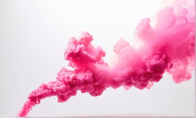 Fototapeta premium Abstract Pink and Rose Smoke Clouds on White Background