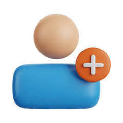 Obraz premium 3D add new user icon