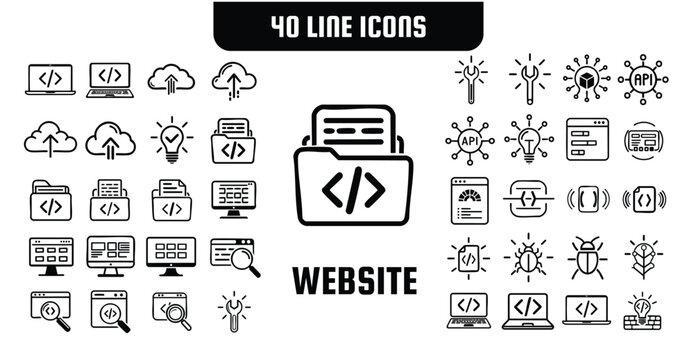 40 Website Line Icons Set